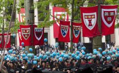 Hand sewn custom flags and banners for Harvard commencement