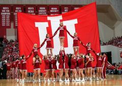 Custom hand sewn cheerleading flag for Indiana