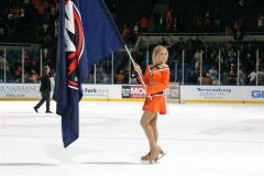 Hand-sewn New York Islanders logo flag