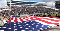 Giant US flag for Penn State football