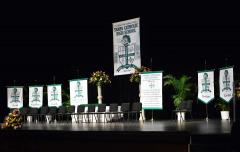 Custom graduation gonfalons for Tampa Catholic