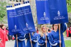 Hand sewn custom gonfalons for University of Toronto graduation ceremonies