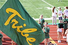 'Tribe' appliqued cheer flag