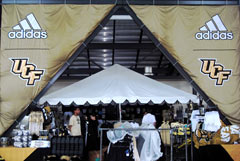 Custom applique banners as part of University of Central Florida store