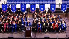 applique gonfalons for UMass-Lowell's 2013 graduation