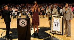 Senior day banner presentation at Vanderbilt