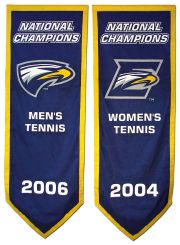 Hand-sewn Emory National Champions banners
