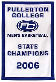 Custom made Fullerton State Champions banner