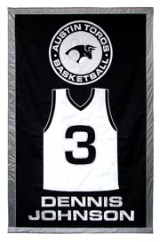 Applique Dennis Johnson retired jersey award banner
