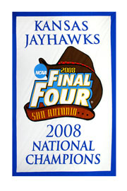 Kansas Jayhawks 2008 NCCA National Champions banner