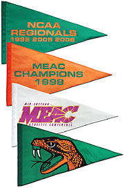 Hand sewn MEAC pennants