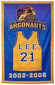 Notre Dame de Namur retired jersey award banner