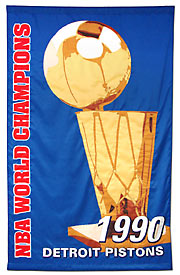 Appliqued Detroit Pistons Championship banner