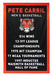 Princeton Pete Carril custom award banner