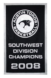 Austin Toros 2008 Division Champions banner, custom