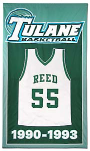 Custom made Tulane retired jersey banner