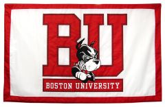 Hockey East Conference, Boston University logo banner, hand-sewn fabric