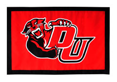 Hand-sewn Davenport University logo travel banner