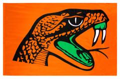 hand sewn snake logo flag