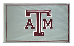 Texas A & M hand-sewn custom logo flag