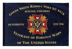 Custom hand sewn VFW logo flag