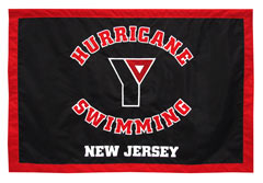 Custom swim team travel logo banner