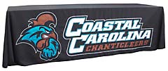 Hand sewn table throw: Coastal Carolina Chanticleers