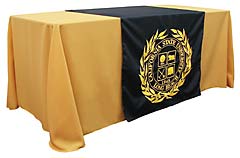 Custom table runner with school seal