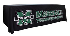 Custom sewn applique table throw: Marshall Thundering Herd