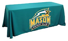 Hand sewn table throw: Mason Patriot Club
