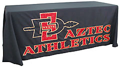 Custom hand-sewn table throw: San Diego State University Aztec Athletics