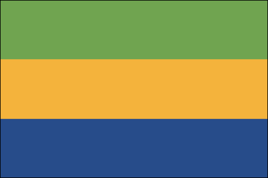 Nylon Gabon Flag